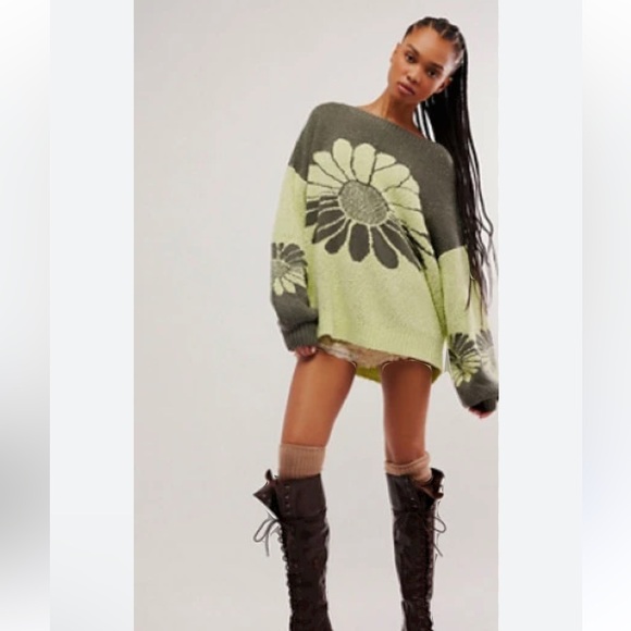 Free People In Bloom Flower Sweater - Picture 2 of 5